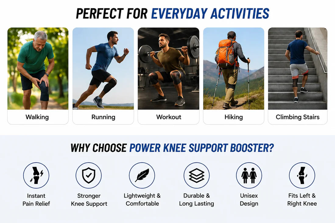 Power Knee Support Booster with Spring Force | Pain Relief & Joint Stability