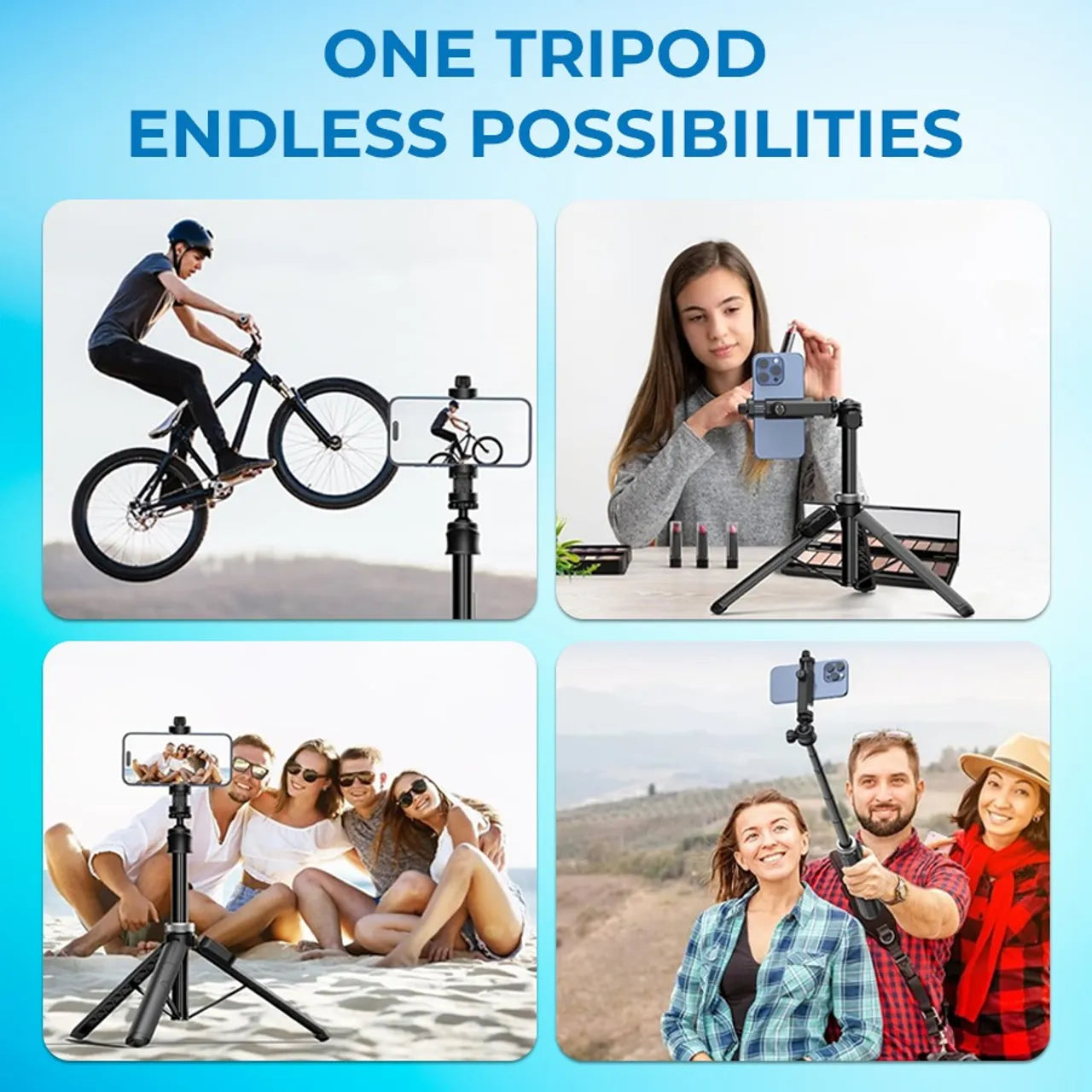 🔥 MagicGrip Pro – Compact 3-in-1 Selfie Stick Tripod with Remote