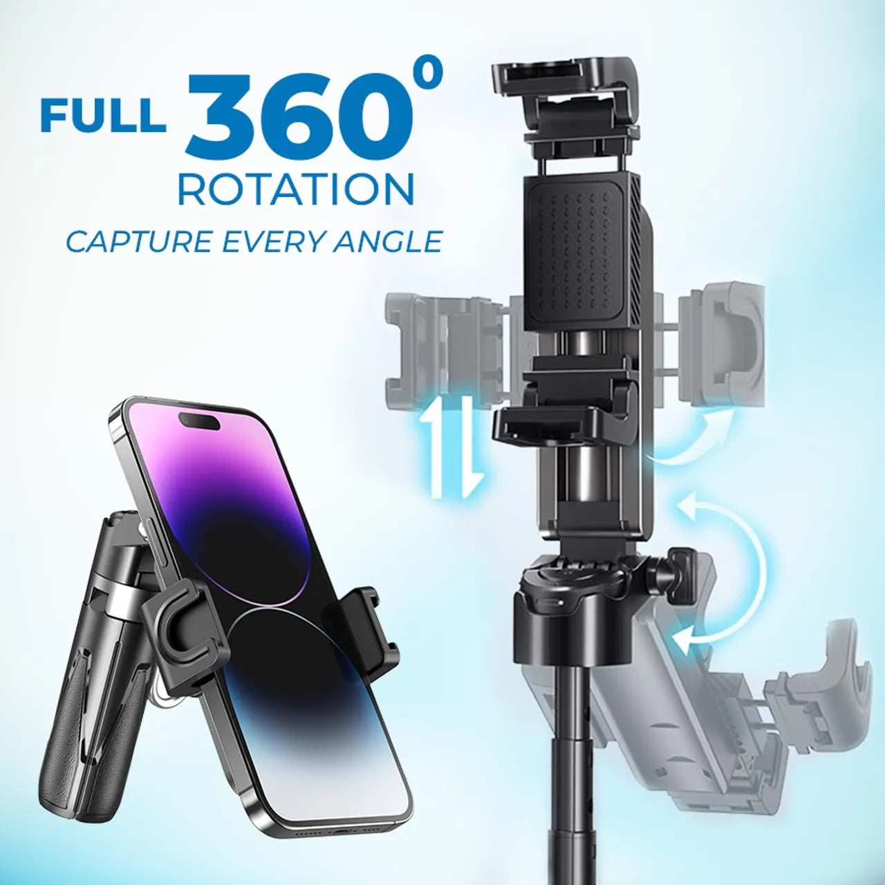 🔥 MagicGrip Pro – Compact 3-in-1 Selfie Stick Tripod with Remote