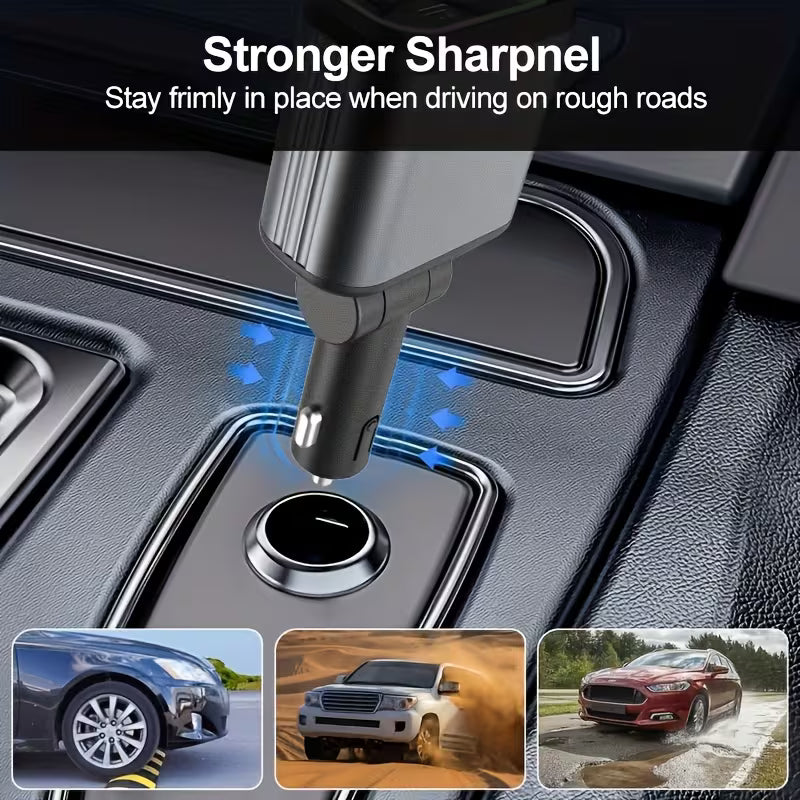 Premium  - 4 In 1 SuperFast Car Charger With Galaxy Light | Free 360 Vacuum Phone Holder  | 6 Months Warranty