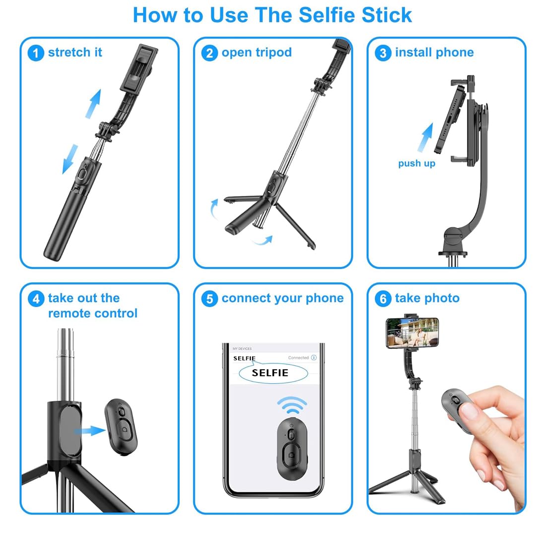 🔥 MagicGrip Pro – Compact 3-in-1 Selfie Stick Tripod with Remote