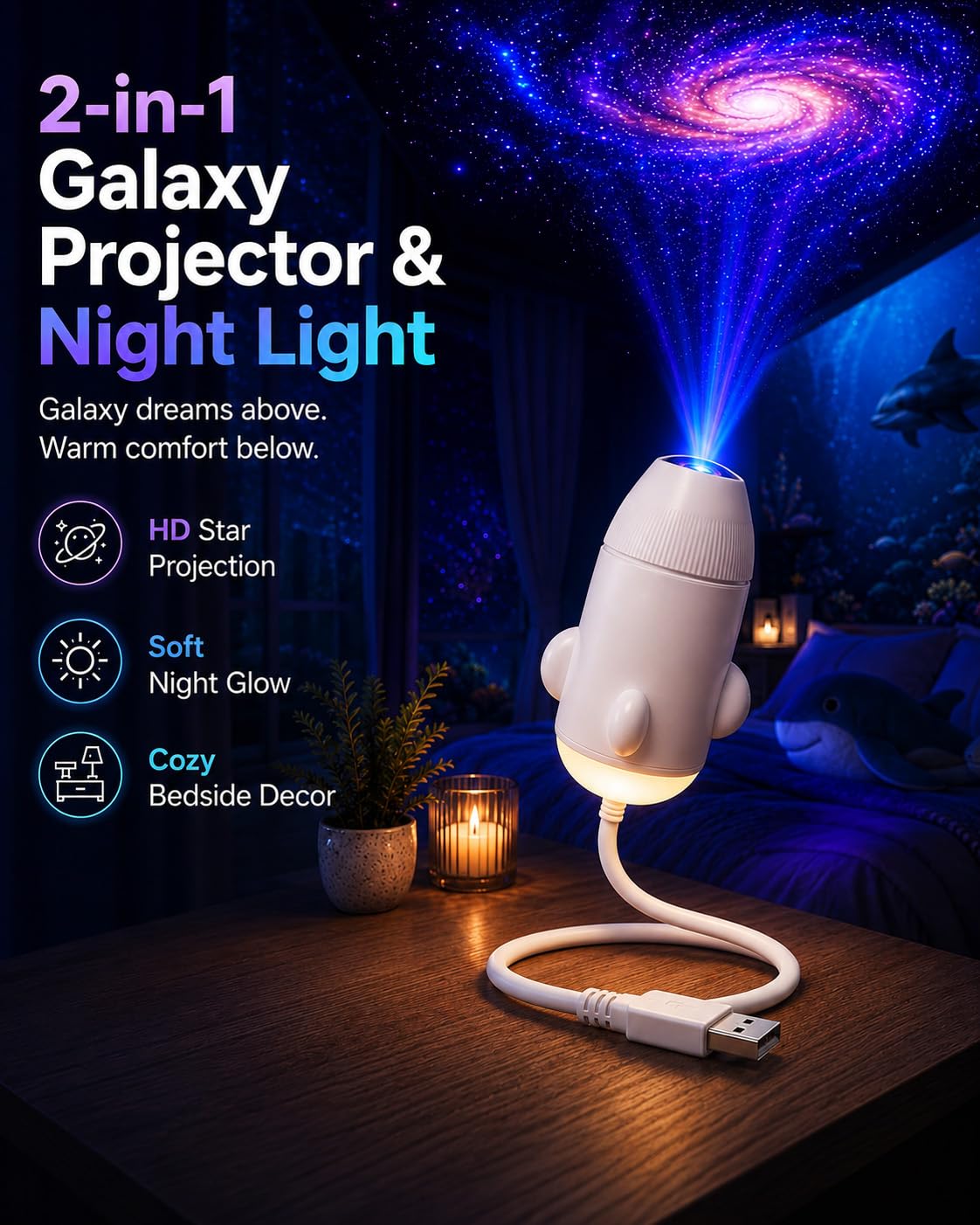Galaxy Starry Sky Night Light Projector,