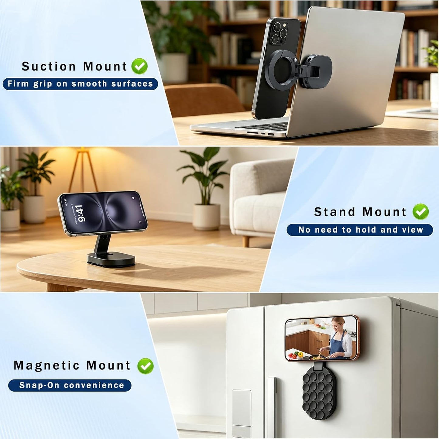 FLEXCLIP™ 360 Degree Metal Suction Phone Holder