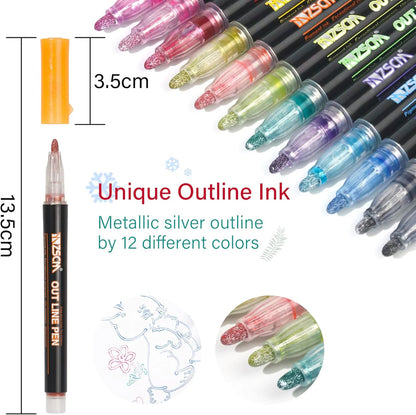 🔥50%OFF - Outline Markers | 12 Color Set