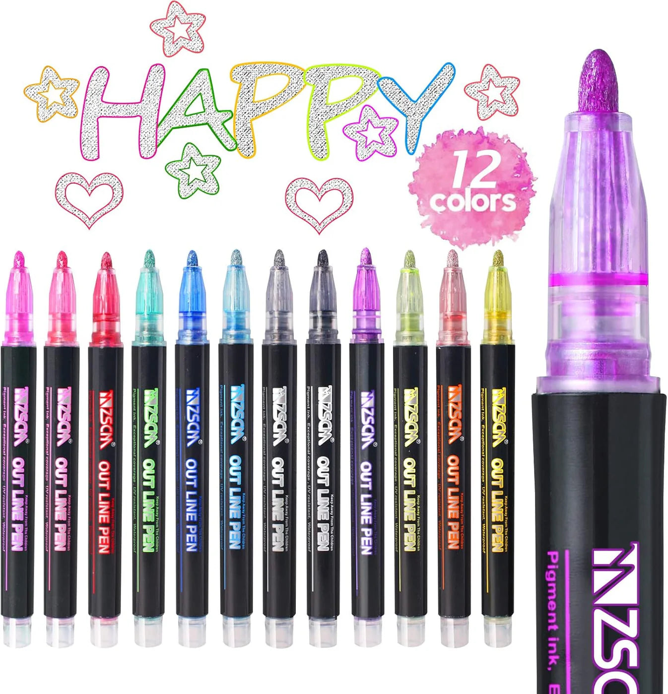 🔥50%OFF - Outline Markers | 12 Color Set