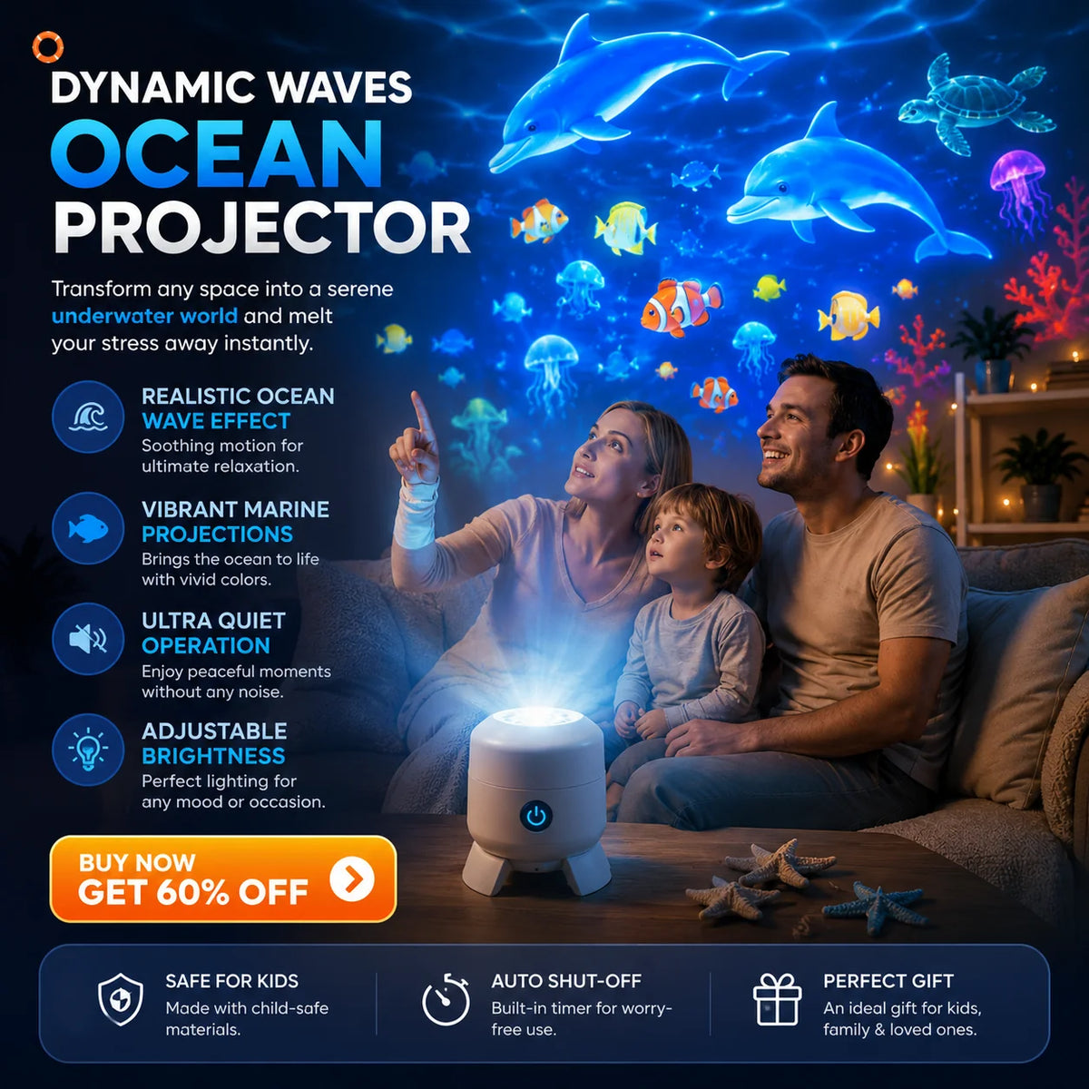 🔥60%OFF - AquaWorld™ Ocean Night Light Projector