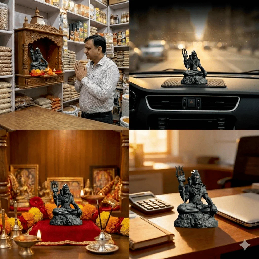 Drive Safely With Bholenath Shiva Idol | Free Panch Mukhi Rudraksha