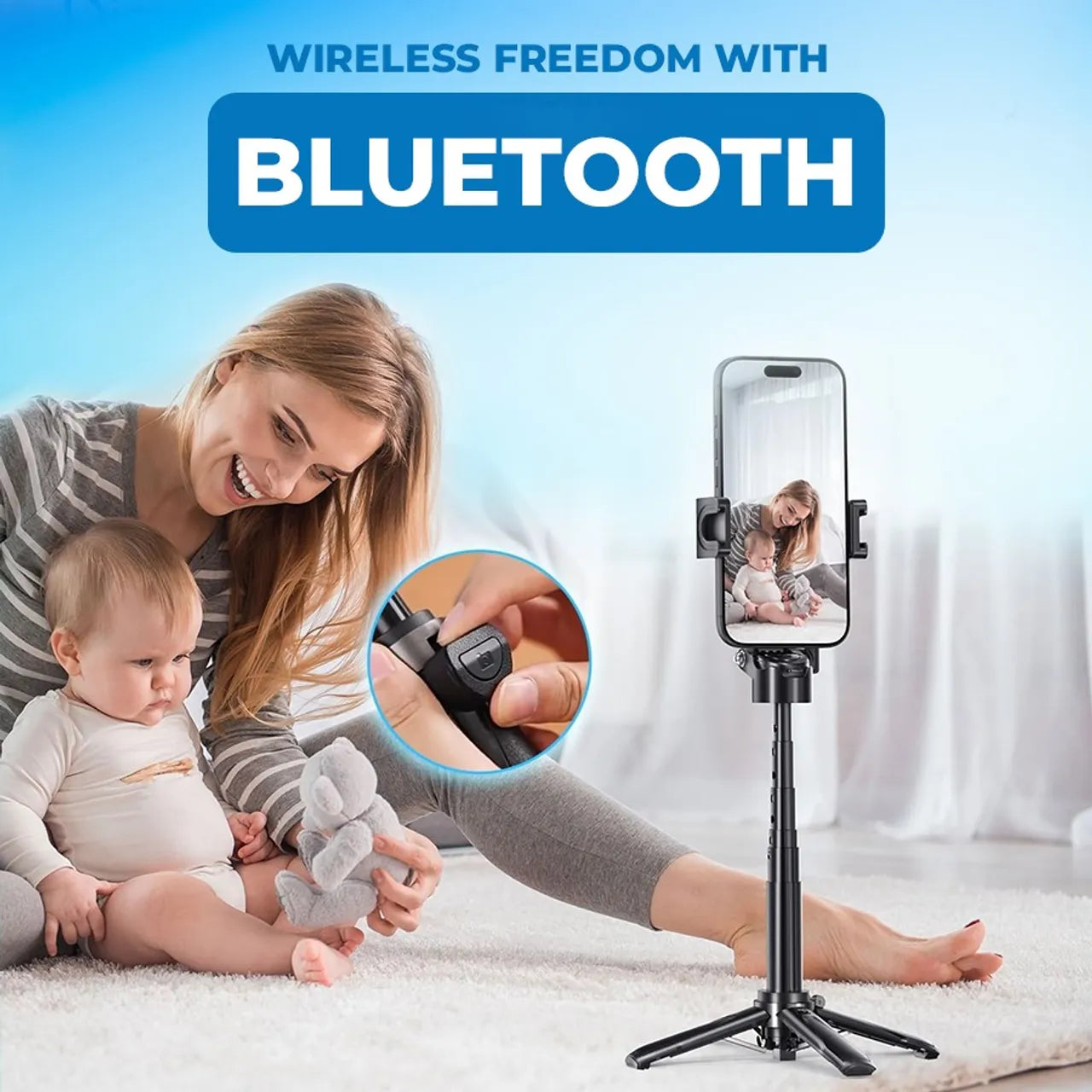 🔥 MagicGrip Pro – Compact 3-in-1 Selfie Stick Tripod with Remote